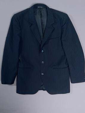 Vintage Yves Saint (YSL) Laurent Navy Pinstripe Blazer Made in France Wool